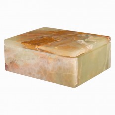 Square multi hued onyx covered box